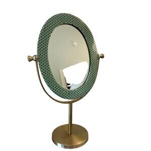 Anthropologie Taiga Mirror Boho Chic Geometric Mosaic Tile Brass Vanity Rare